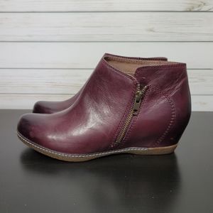 Dansko Leyla Bootie In Wine Burnished Leather
